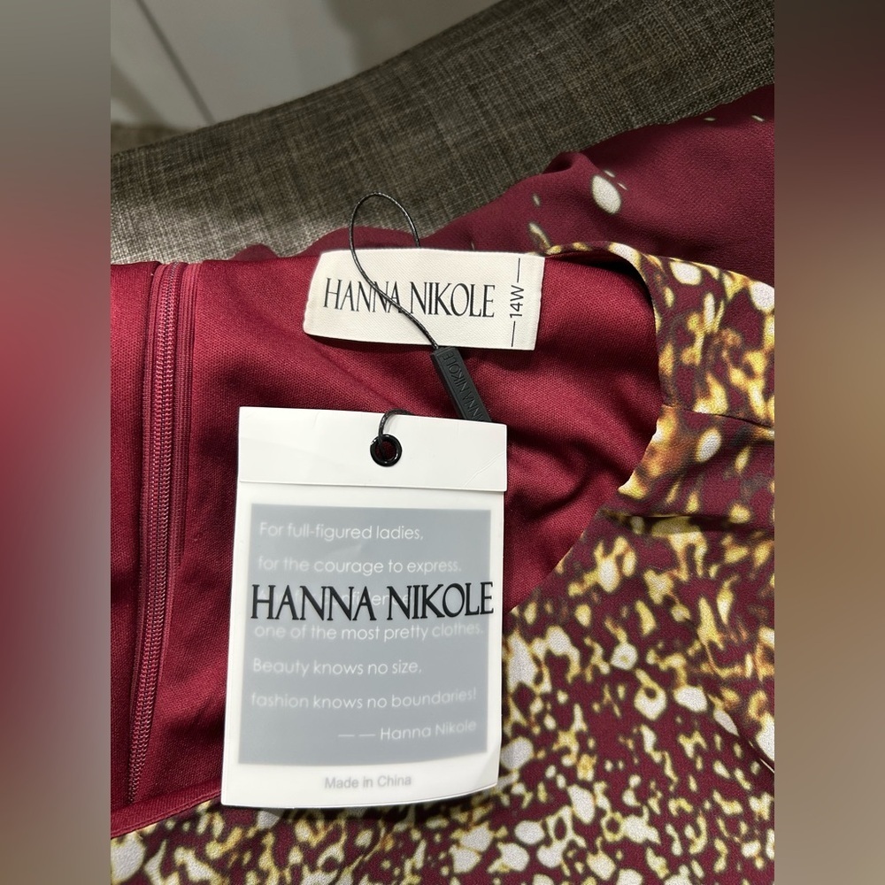 Hanna Nikole Plus Size 2 Piece Ruffle Layer Chiffon Gradient Print - Picture 8 of 8